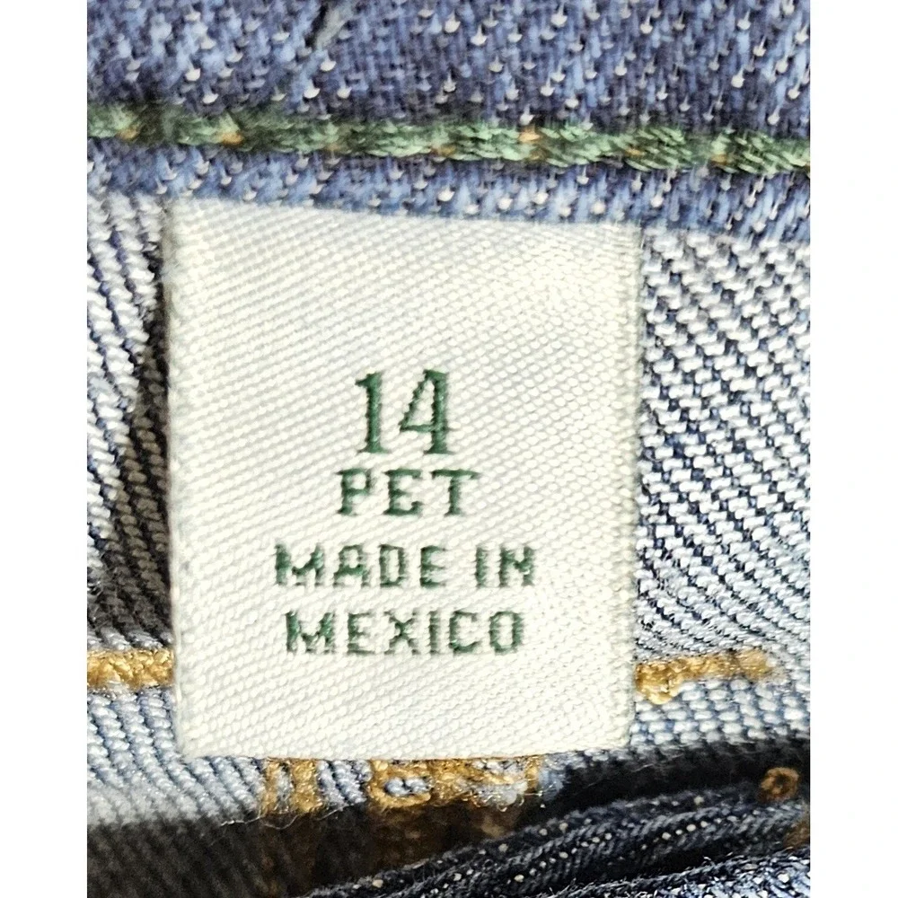 LL‎ Bean Beanflex Straight Leg Favorite Fit Jeans Womens Size 14P Blue Denim
